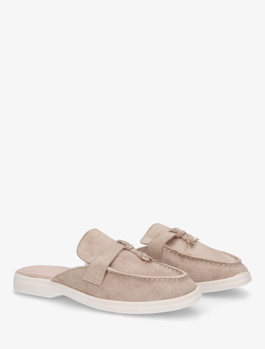 Suède mocassin stijl muiltjes - Lichtmol - Image 4