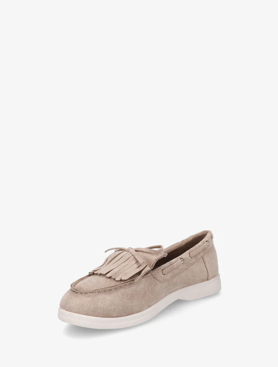 Suède mocassins met franjes en strik. - Mol - Image 3
