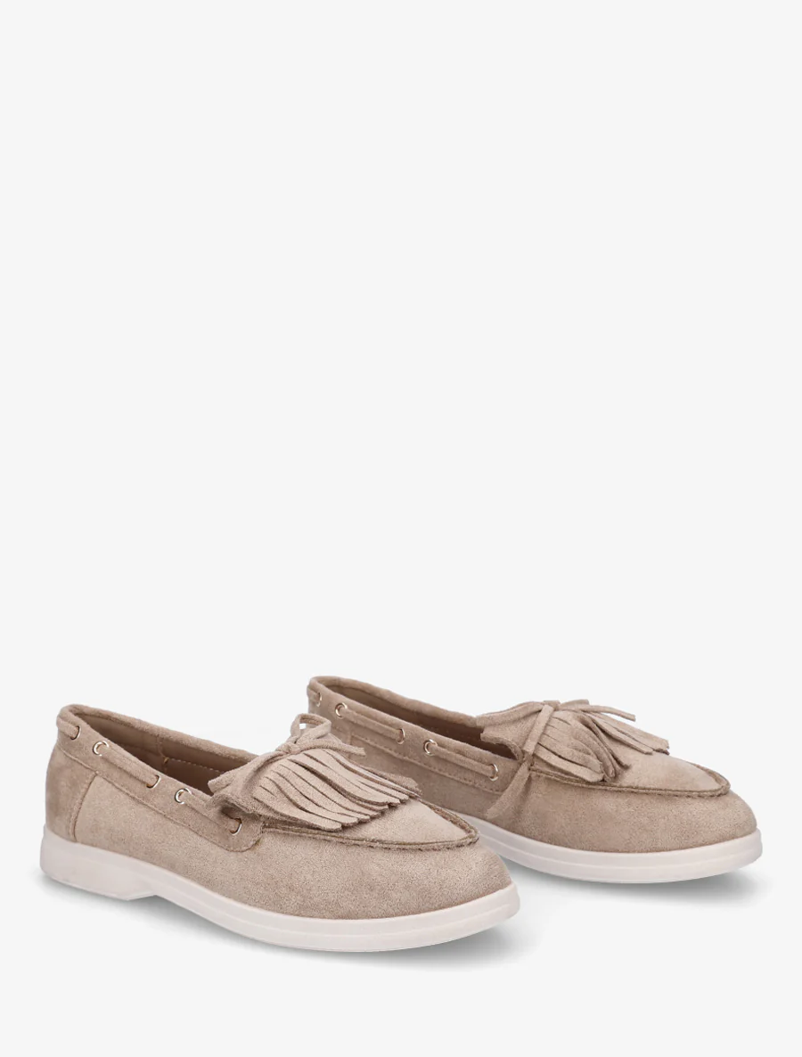 Suède mocassins met franjes en strik. - Mol - Image 4