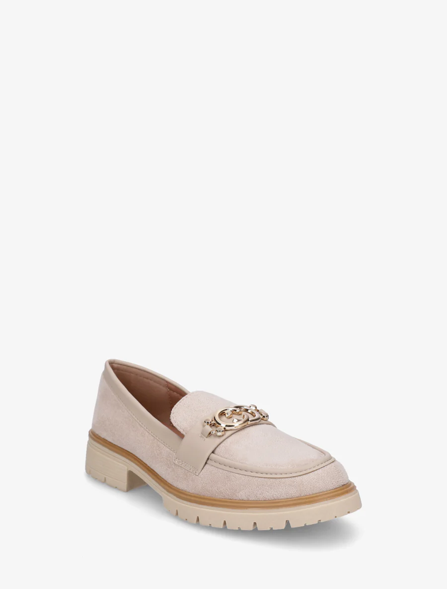 Suède mocassins met metalen gesp - Beige - Image 2