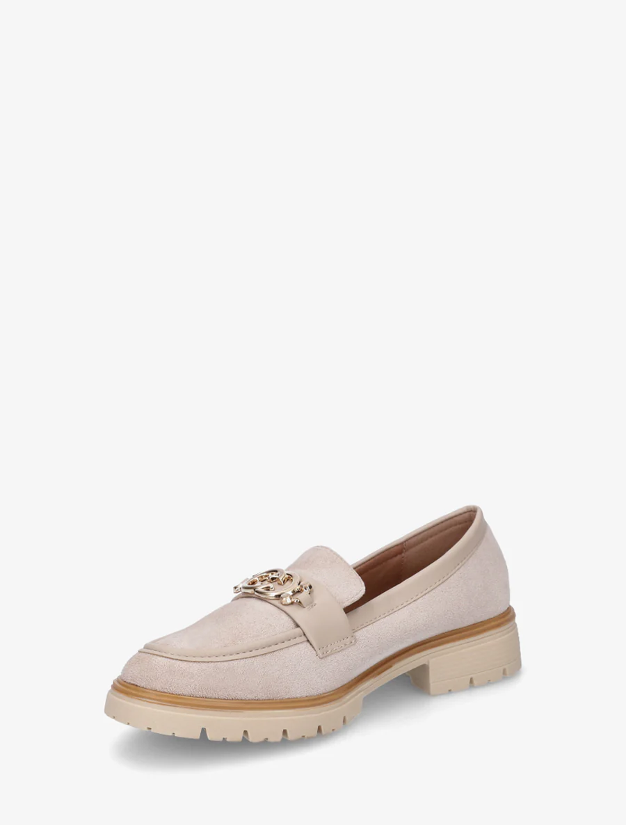 Suède mocassins met metalen gesp - Beige - Image 3