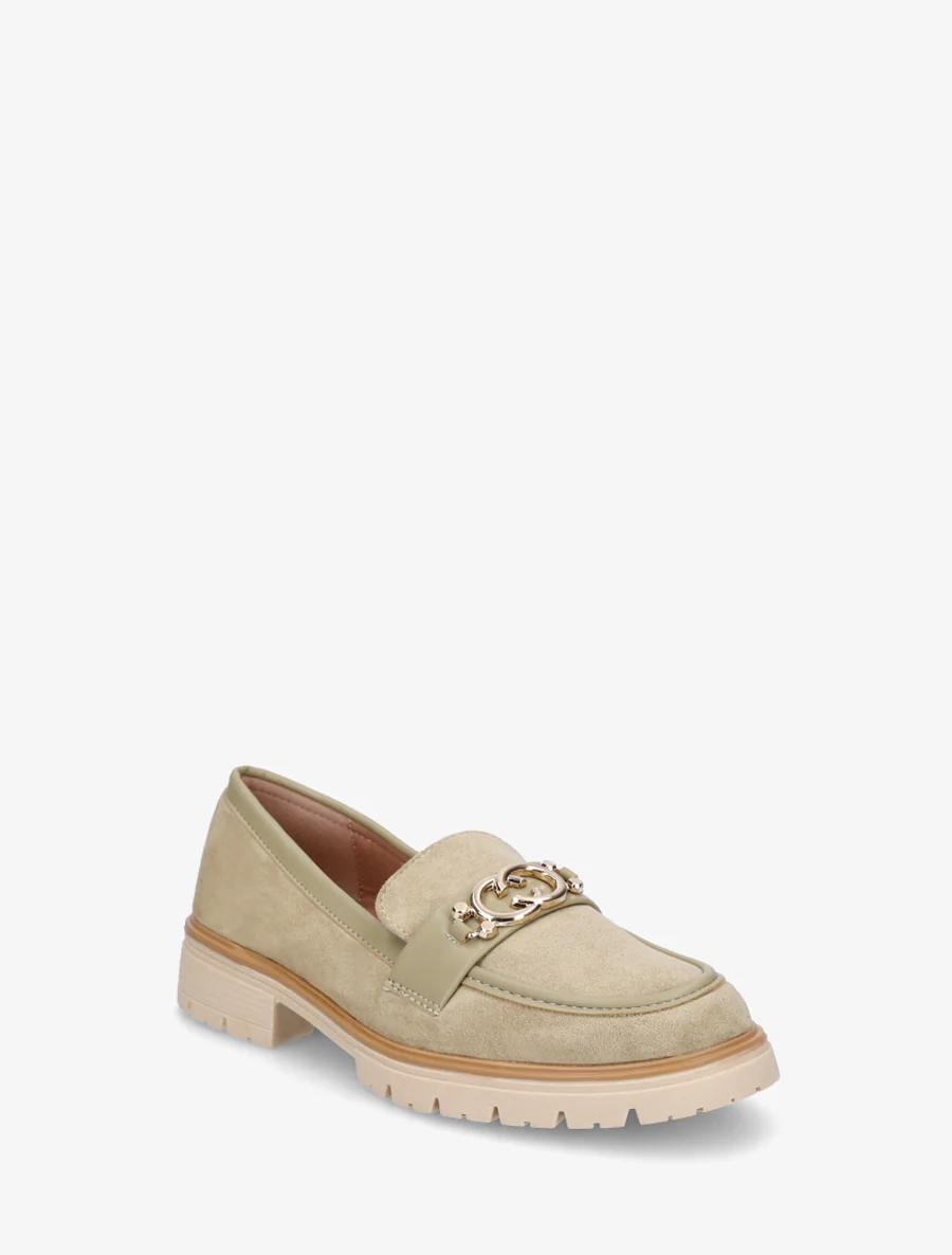 Suède mocassins met metalen gesp - Olijfgroen - Image 2