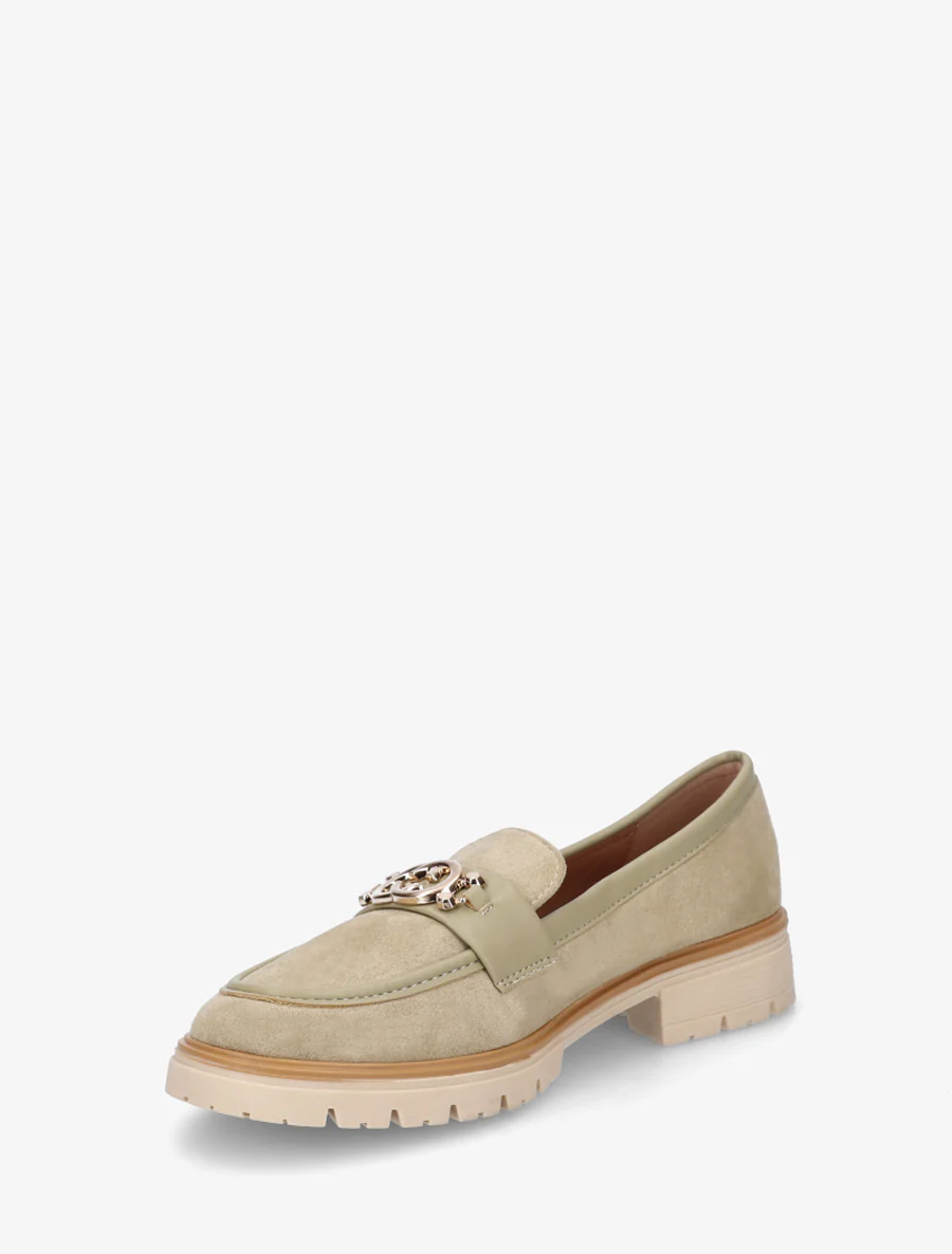 Suède mocassins met metalen gesp - Olijfgroen - Image 3