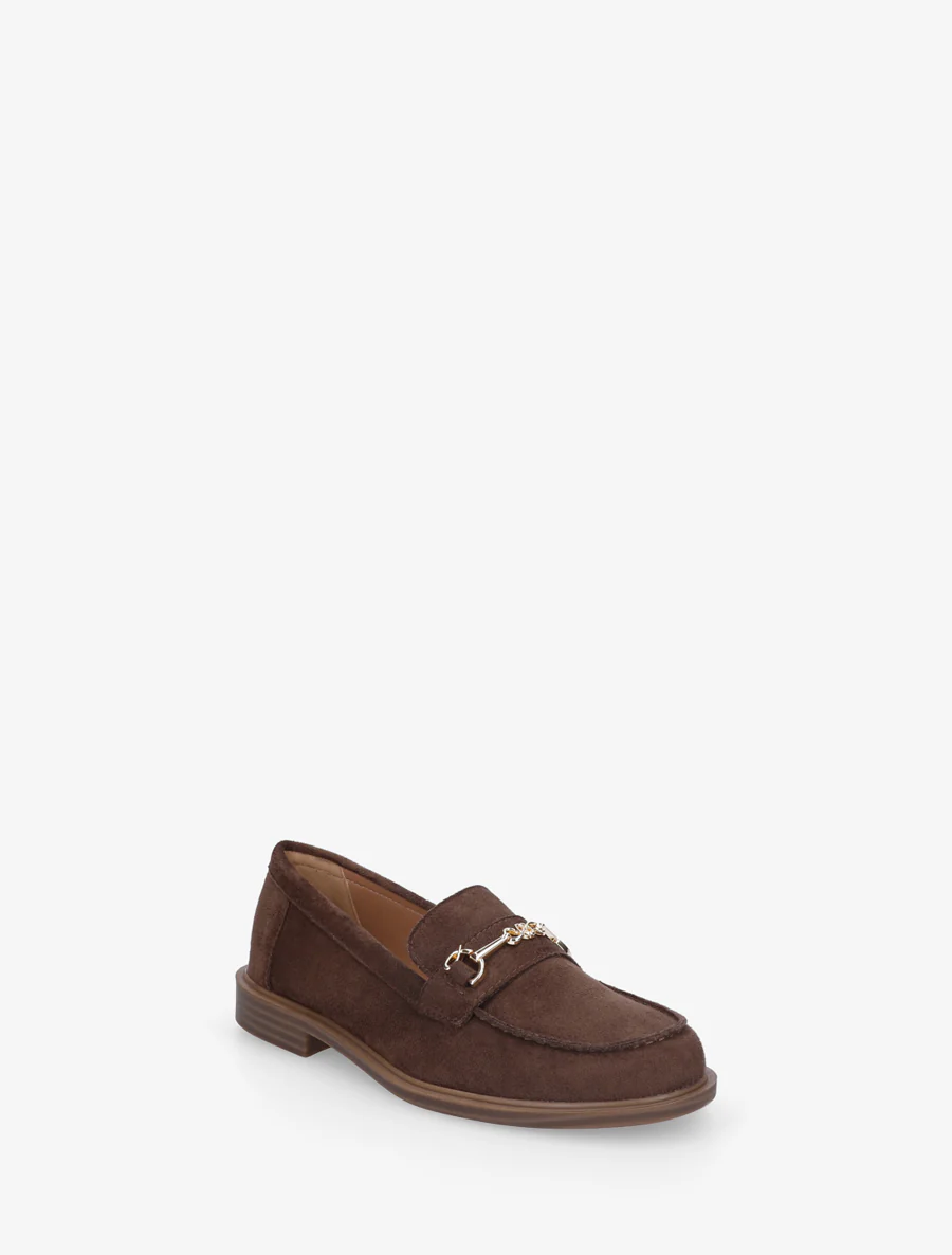 Suède mocassins met metalen gesp - Bruin - Image 2