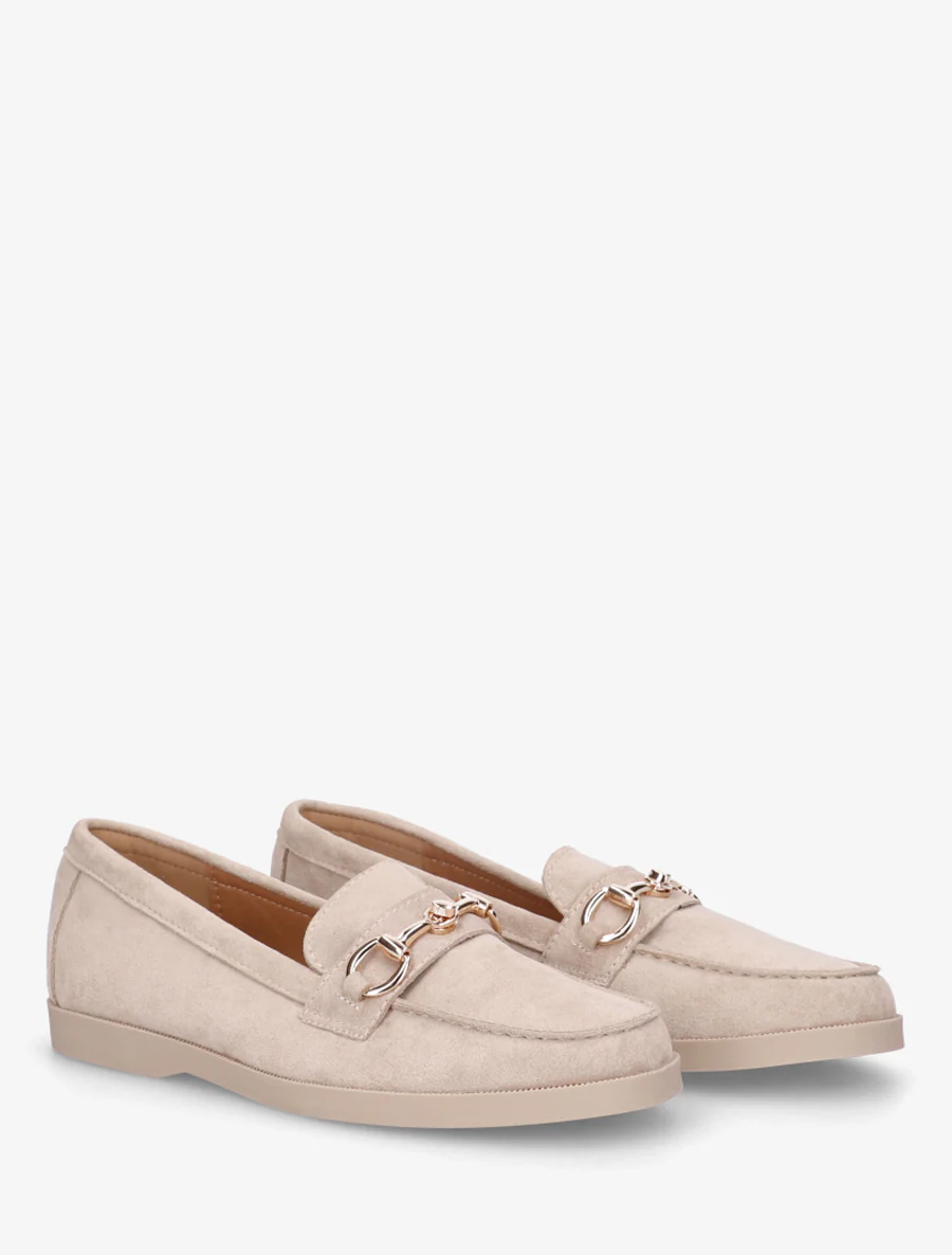 Suède mocassins met metalen gesp - Beige - Image 4