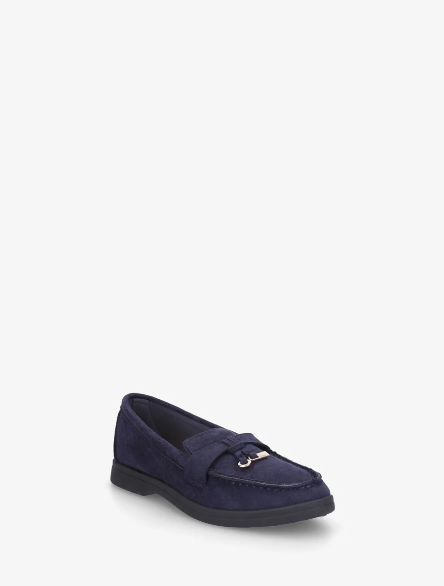 Suède mocassins met sieraden inzetstuk - Marine - Image 2
