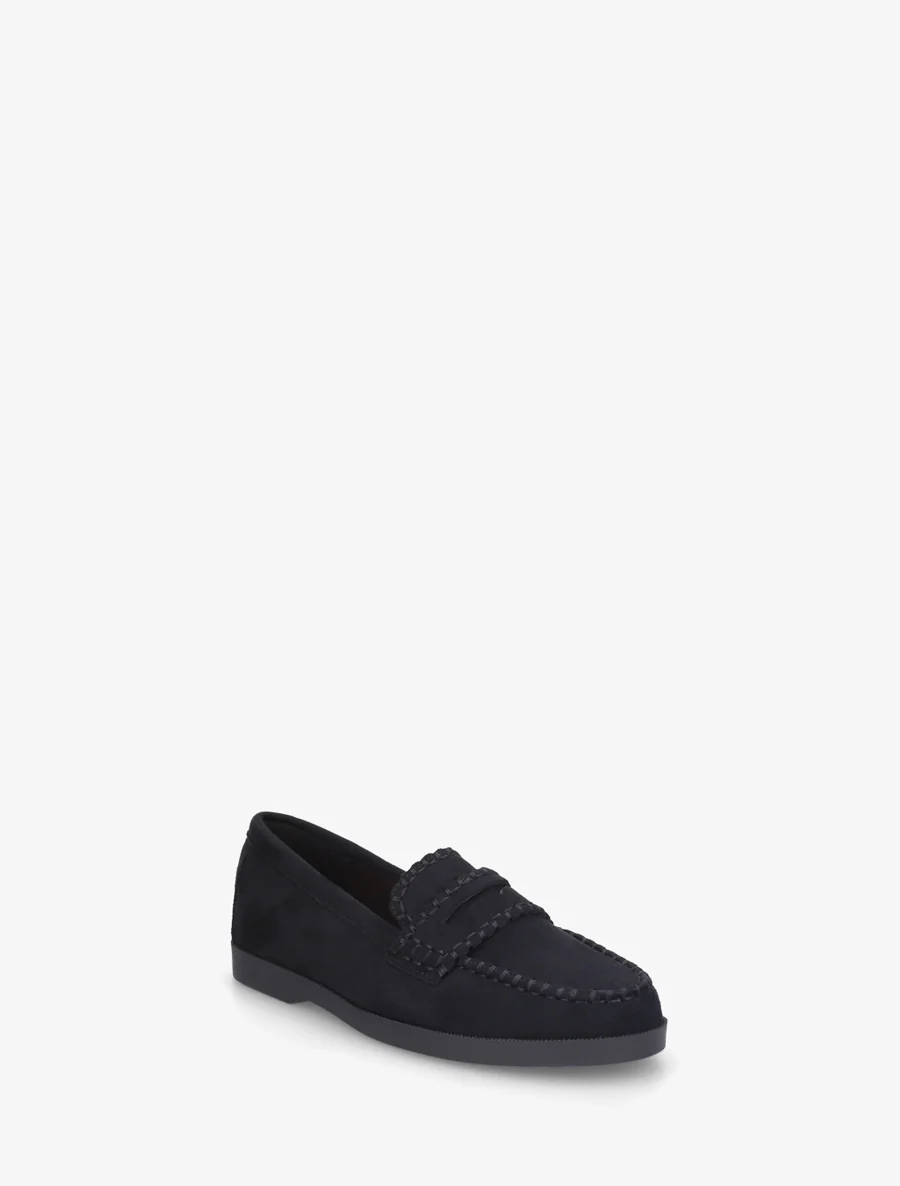 Suède mocassins met stiksels - Zwart - Image 2
