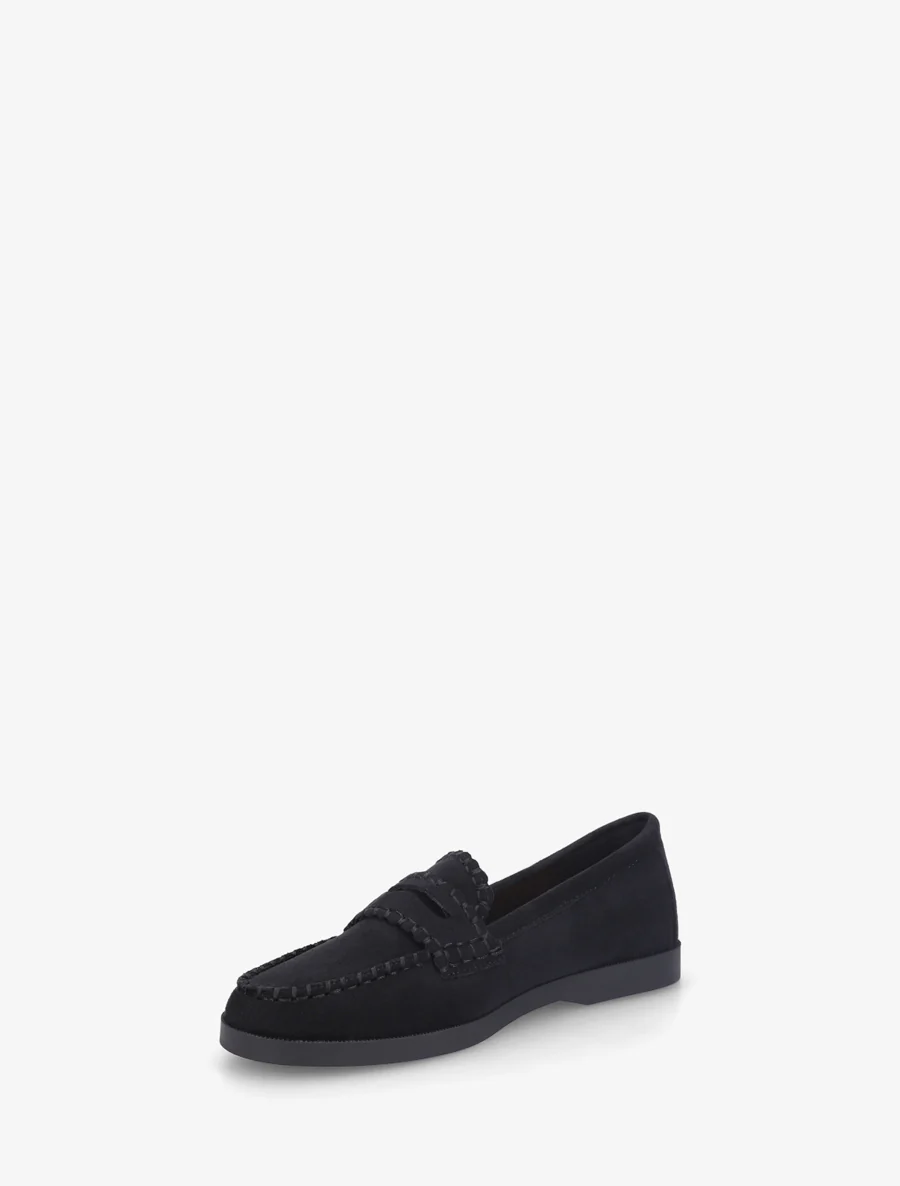 Suède mocassins met stiksels - Zwart - Image 3