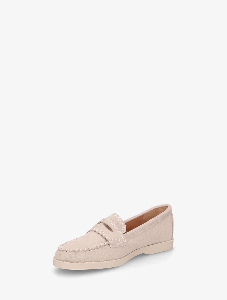 Suède mocassins met stiksels - Lichtmol - Image 3