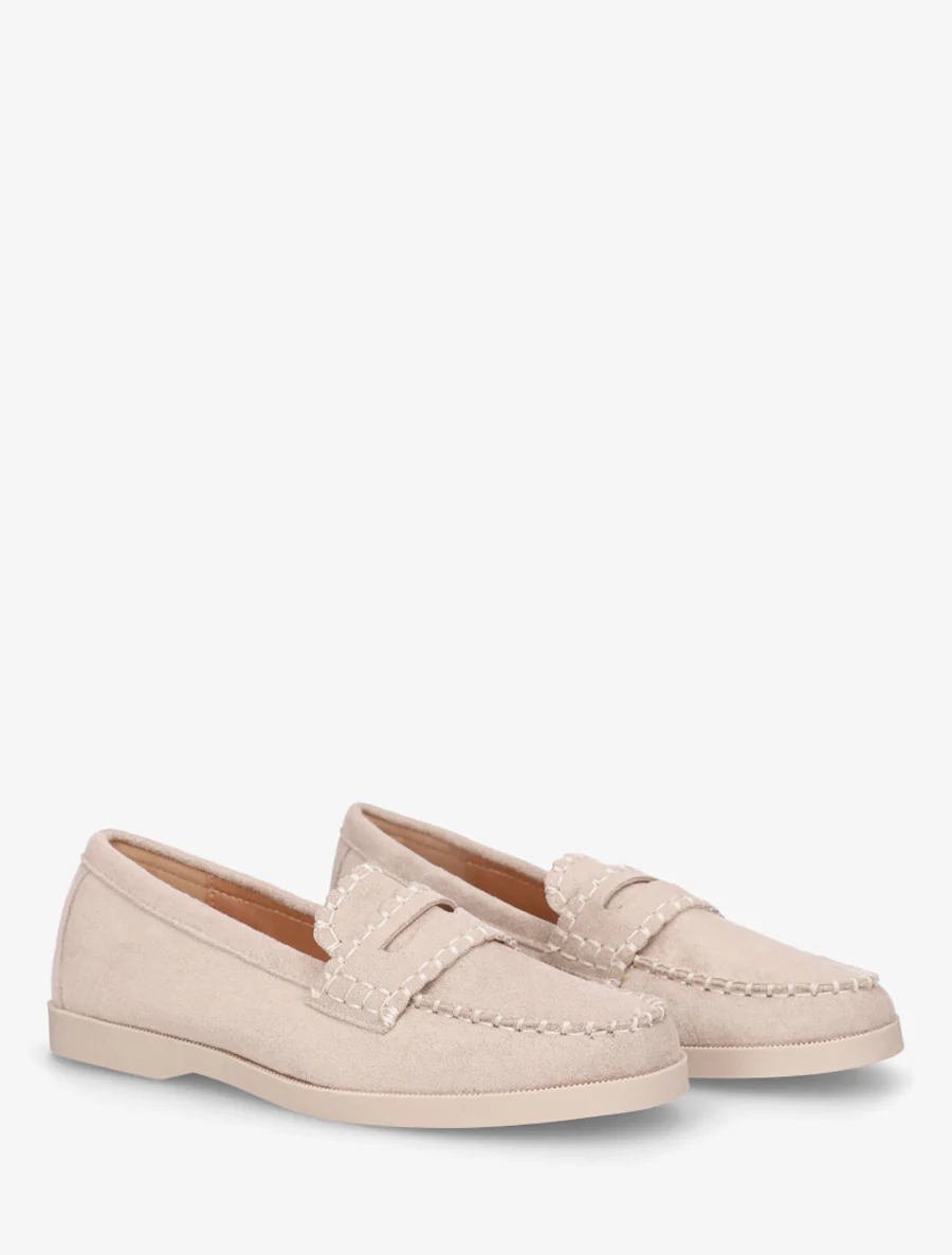 Suède mocassins met stiksels - Lichtmol - Image 4