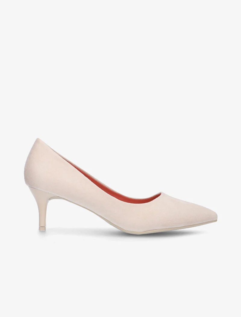 Suède effen pumps - roze beige - Image 3