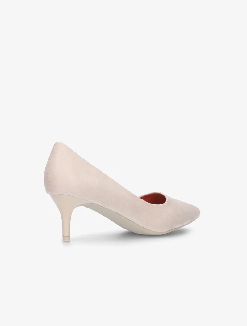 Suède effen pumps - roze beige - Image 5