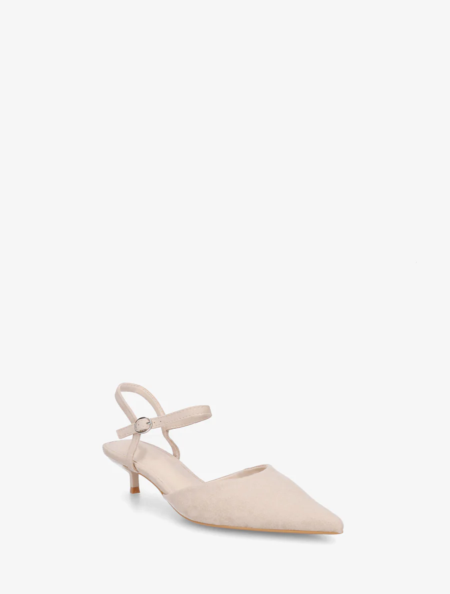 Suède pumps met spitse neus - Beige - Image 2
