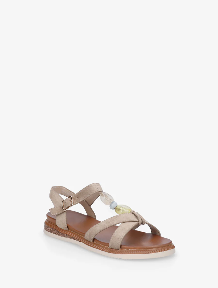 Suède sandalen met sierstenen inzetten. - Mol - Image 2