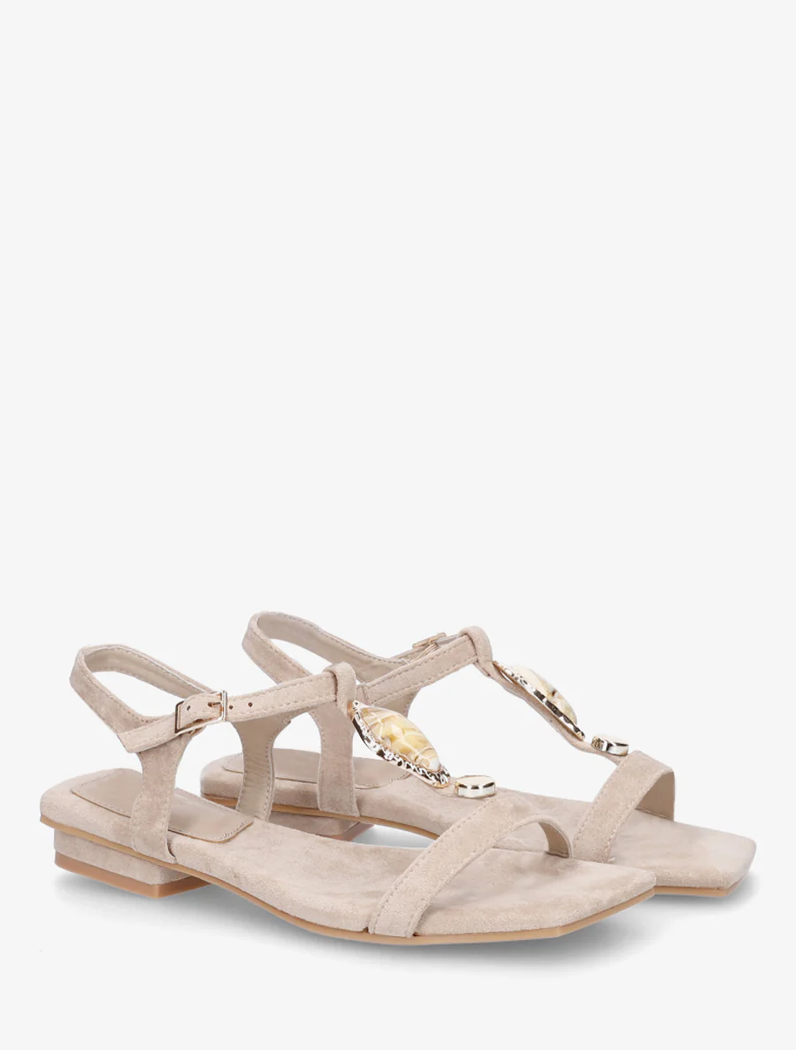 Suède sandalen met stenen inzetstuk - Mol - Image 4