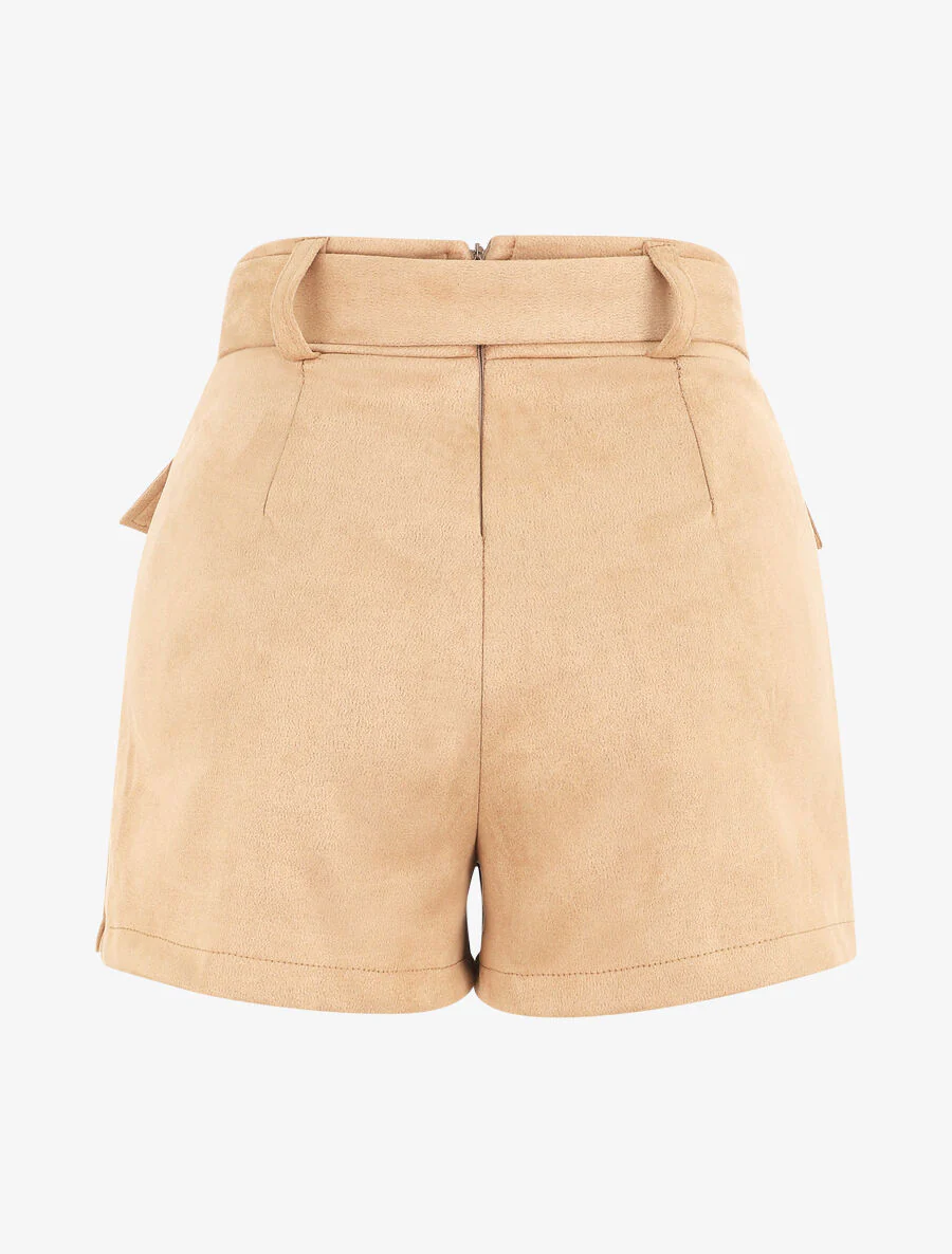 Suède short rok - Licht camel - Image 2