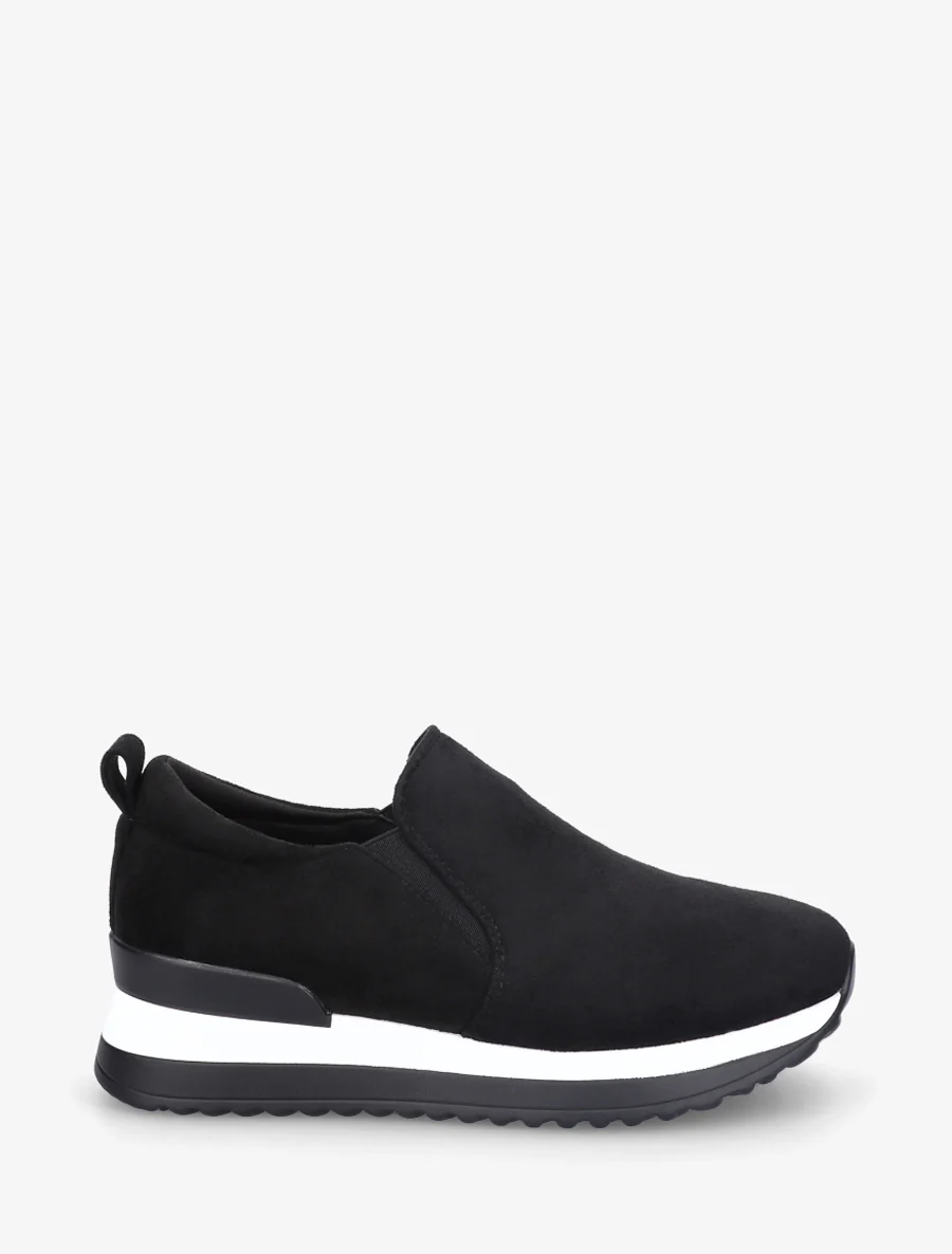 Suède sleehakken sneakers - Zwart