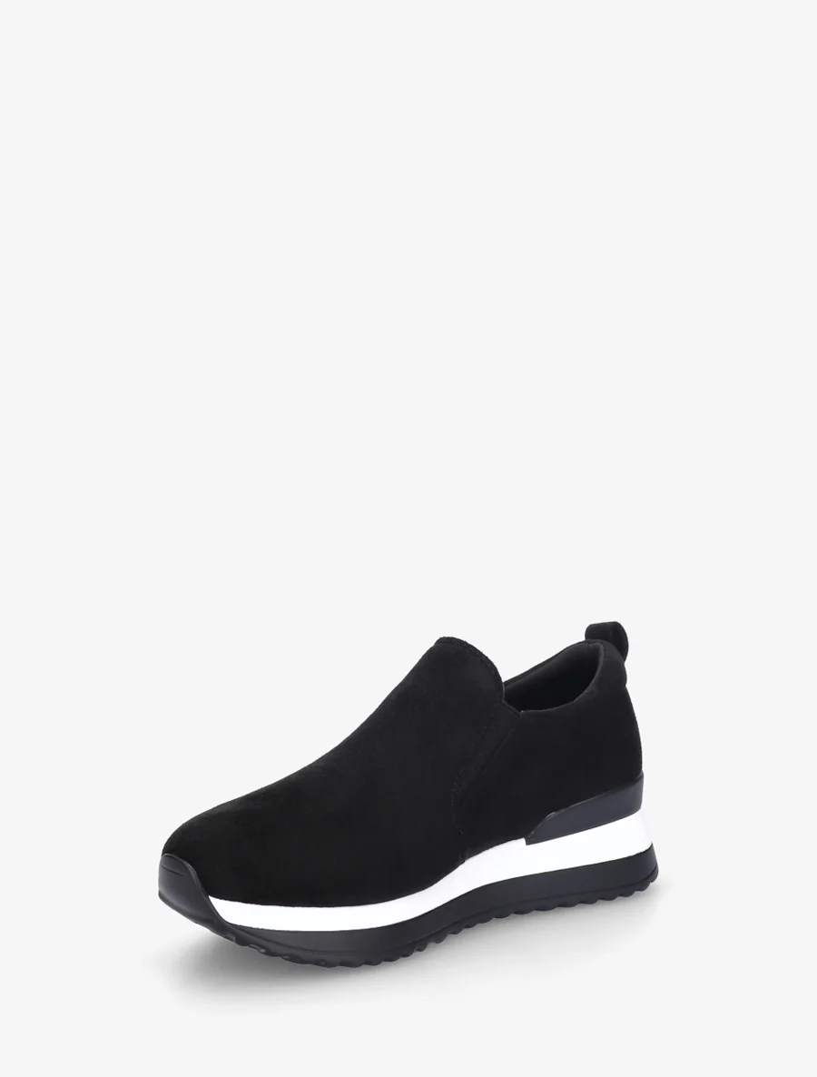 Suède sleehakken sneakers - Zwart - Image 3