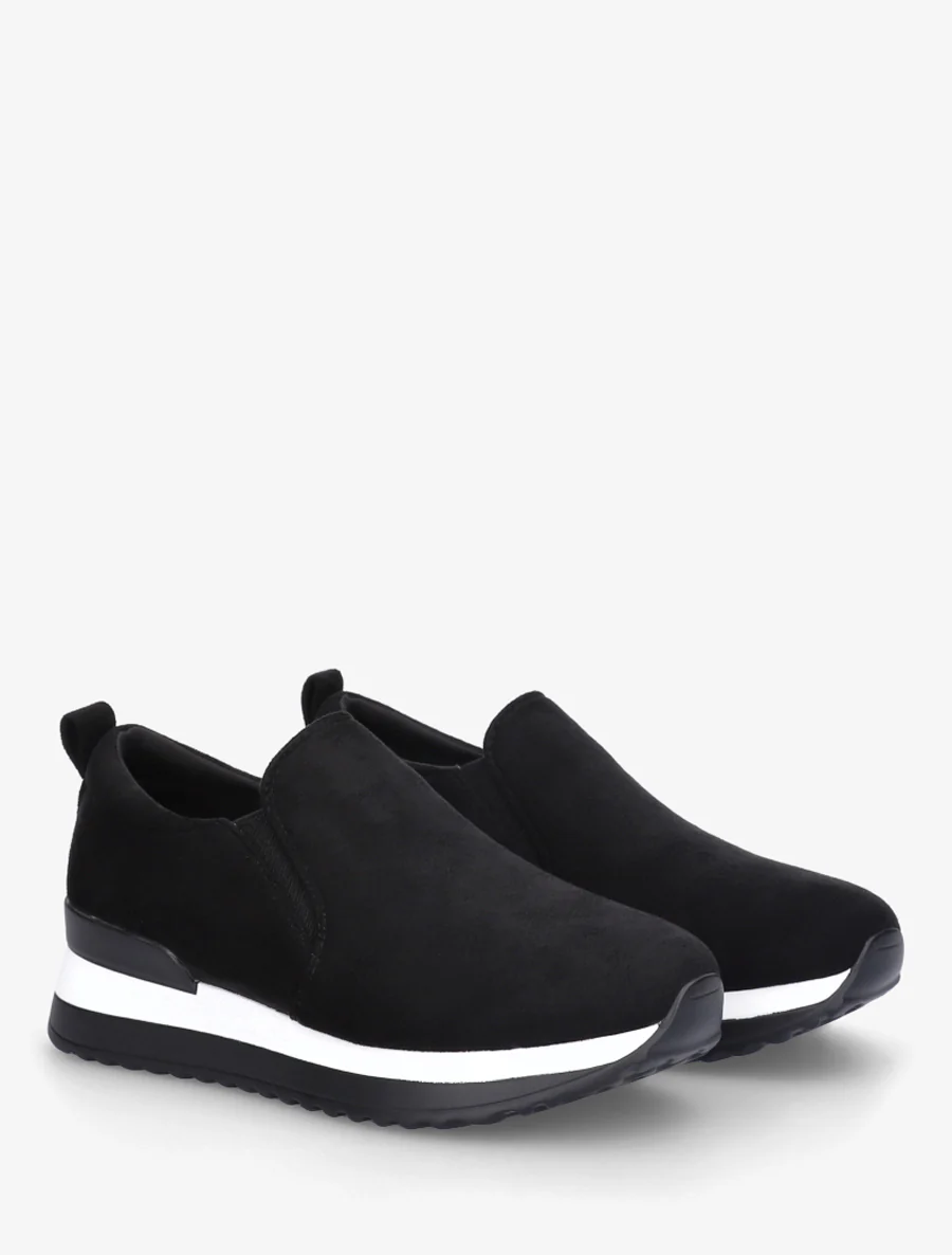 Suède sleehakken sneakers - Zwart - Image 4