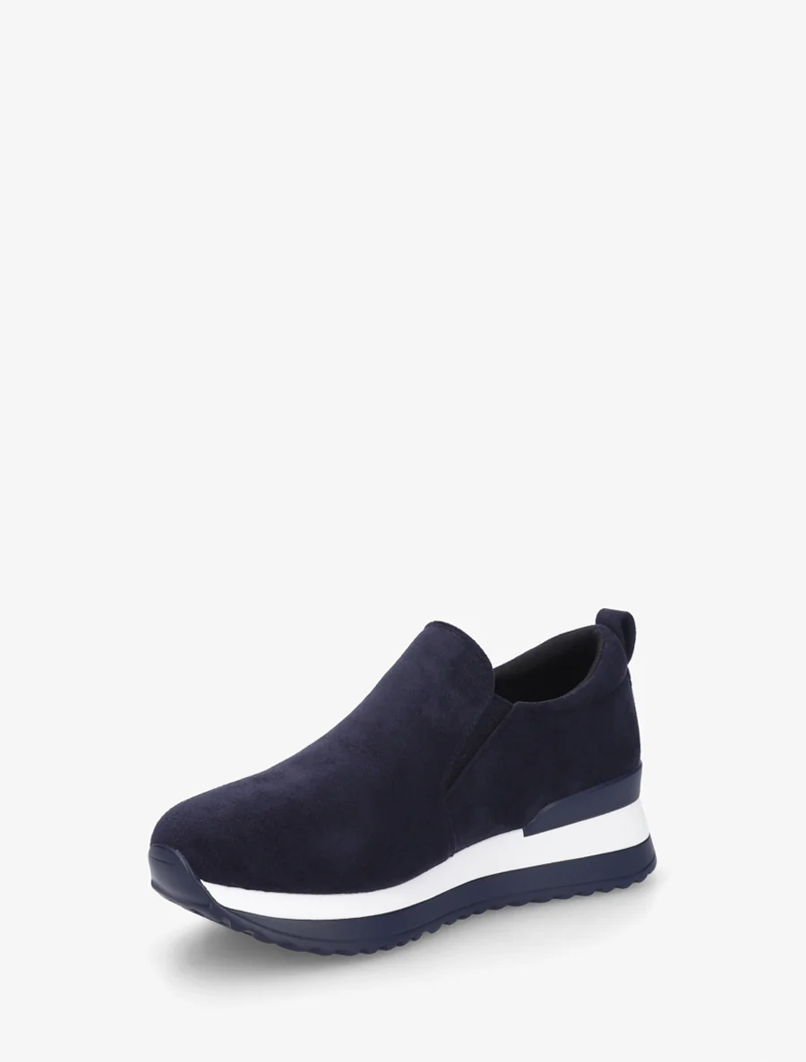 Suède sleehakken sneakers - Marine - Image 3