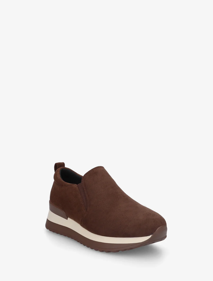 Suède sleehakken sneakers - Bruin - Image 2