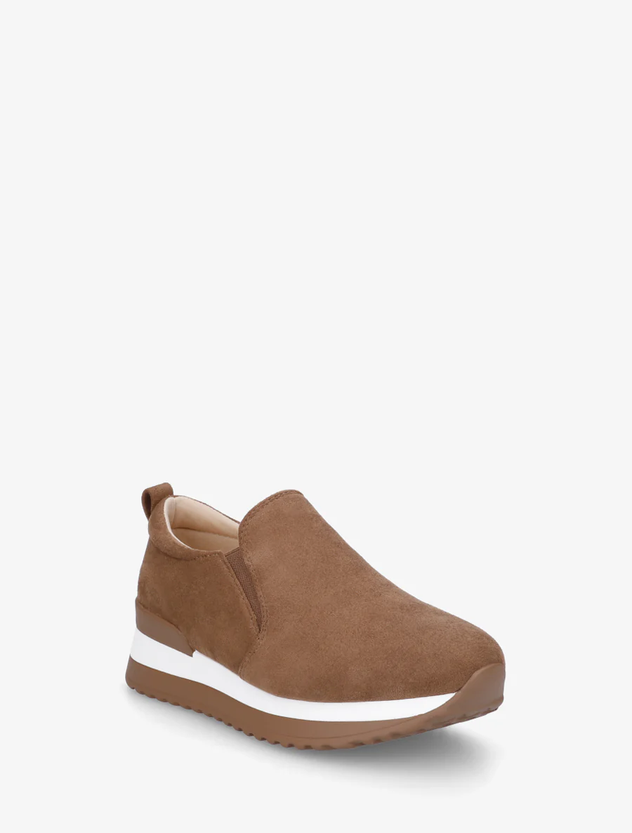 Suède sleehakken sneakers - Kameel - Image 2