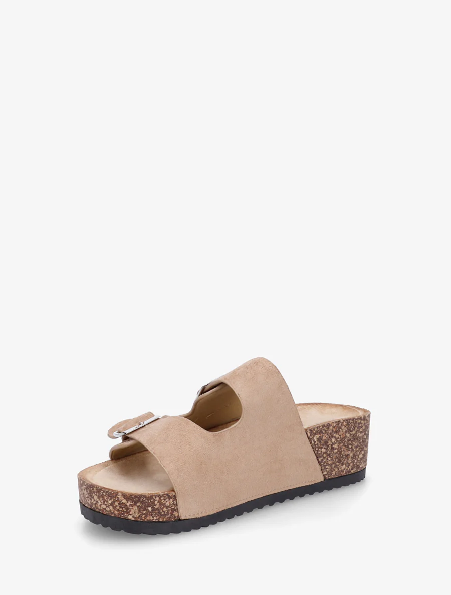 Suède slippers met kurkeffectzool - Mol - Image 3