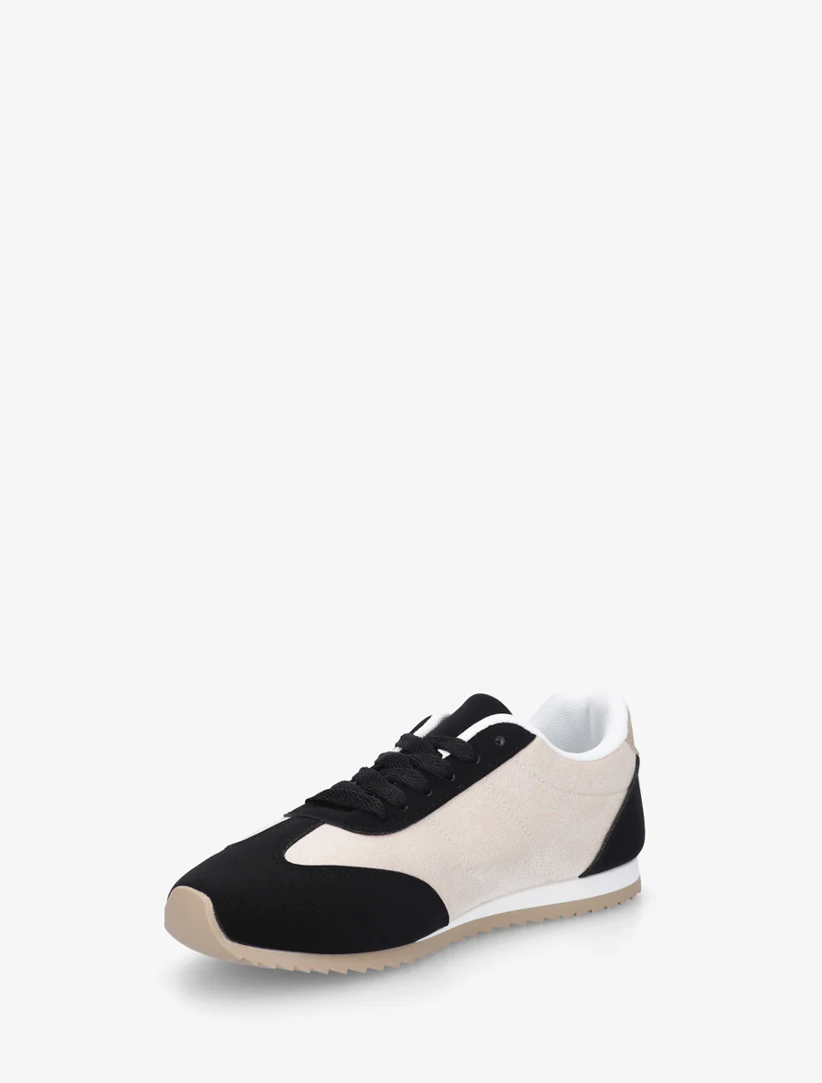 Suède sneakers met nubuck-effect inzetstuk - Zwart - Image 3