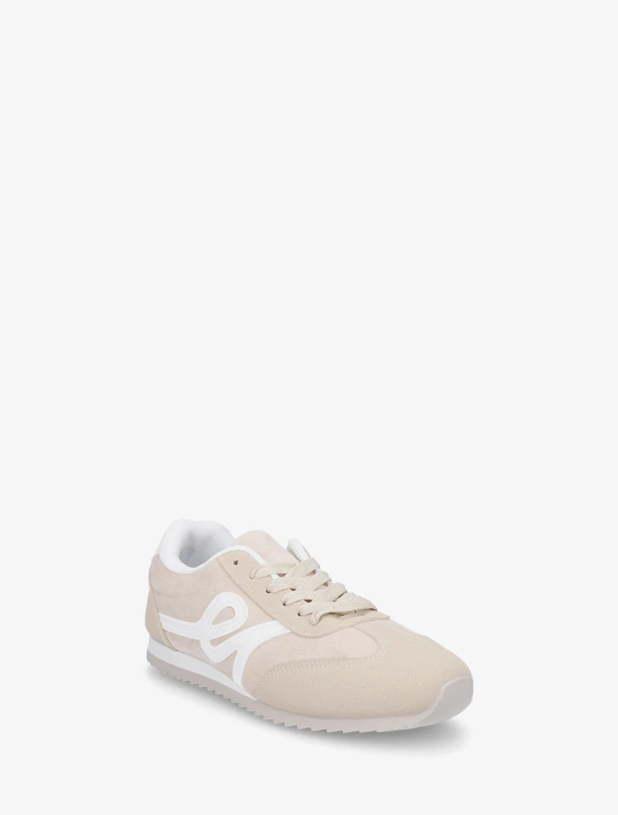 Suède sneakers met nubuck-effect inzetstuk - Beige - Image 2