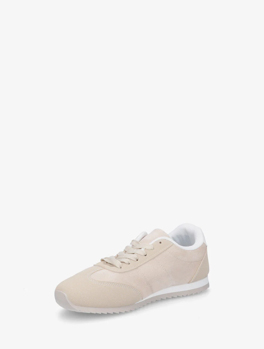 Suède sneakers met nubuck-effect inzetstuk - Beige - Image 3