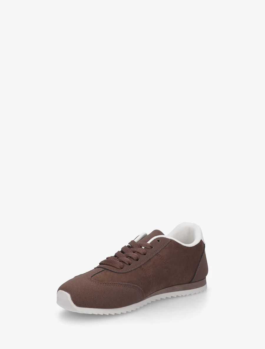 Suède sneakers met nubuck-effect inzetstuk - Bruin - Image 3