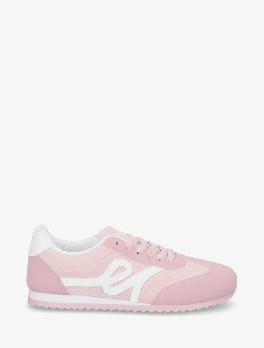 Suède sneakers met nubuck-effect inzetstuk - Roos