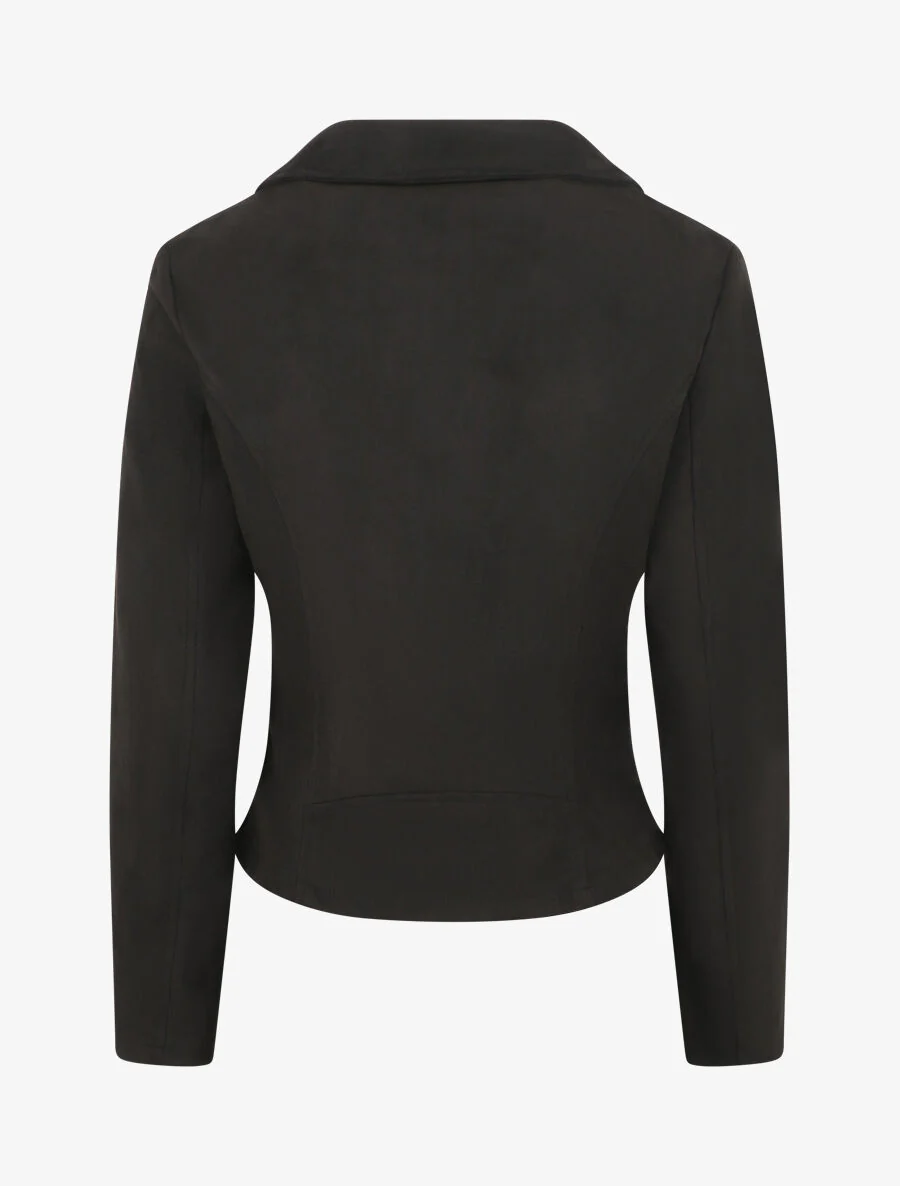 Suedine jasje in 'Perfecto' stijl - Zwart - Image 2