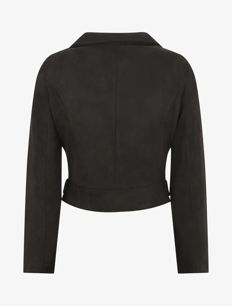 Suedine jasje 'Perfecto' stijl - Zwart - Image 2
