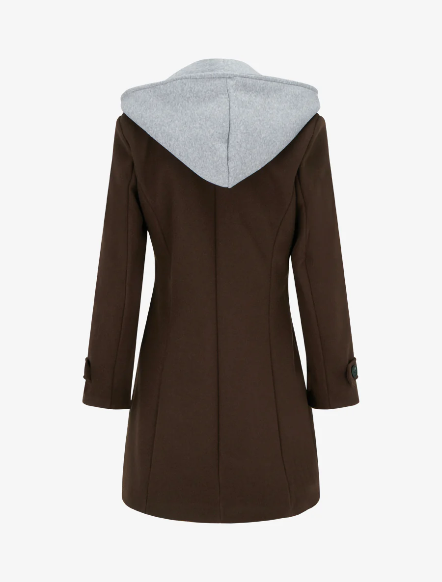 Sweatvest met capuchon en ritssluiting - Bruin - Image 2