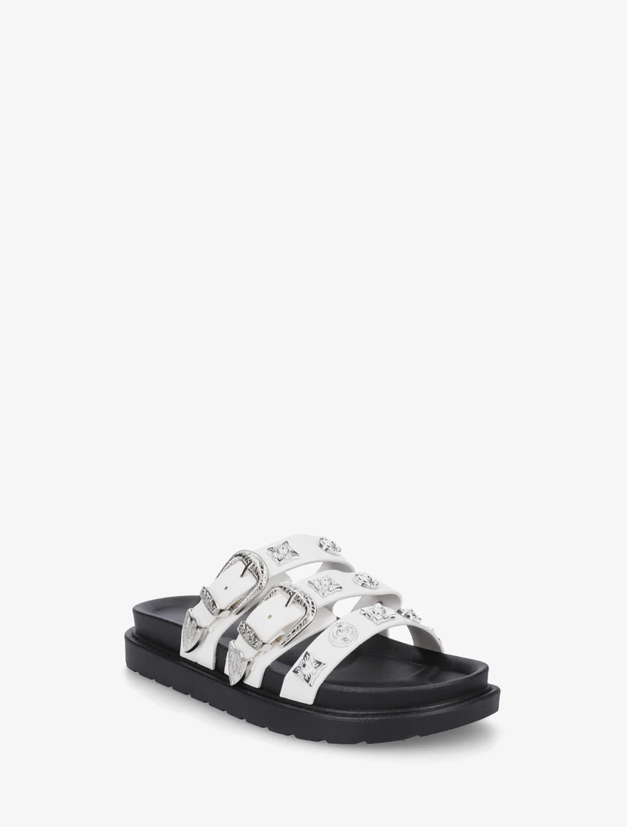 Synthetische slippers met fantasienagels - Wit - Image 2