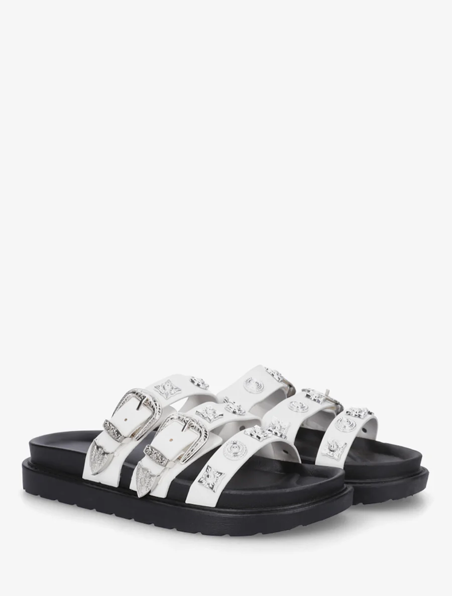 Synthetische slippers met fantasienagels - Wit - Image 4