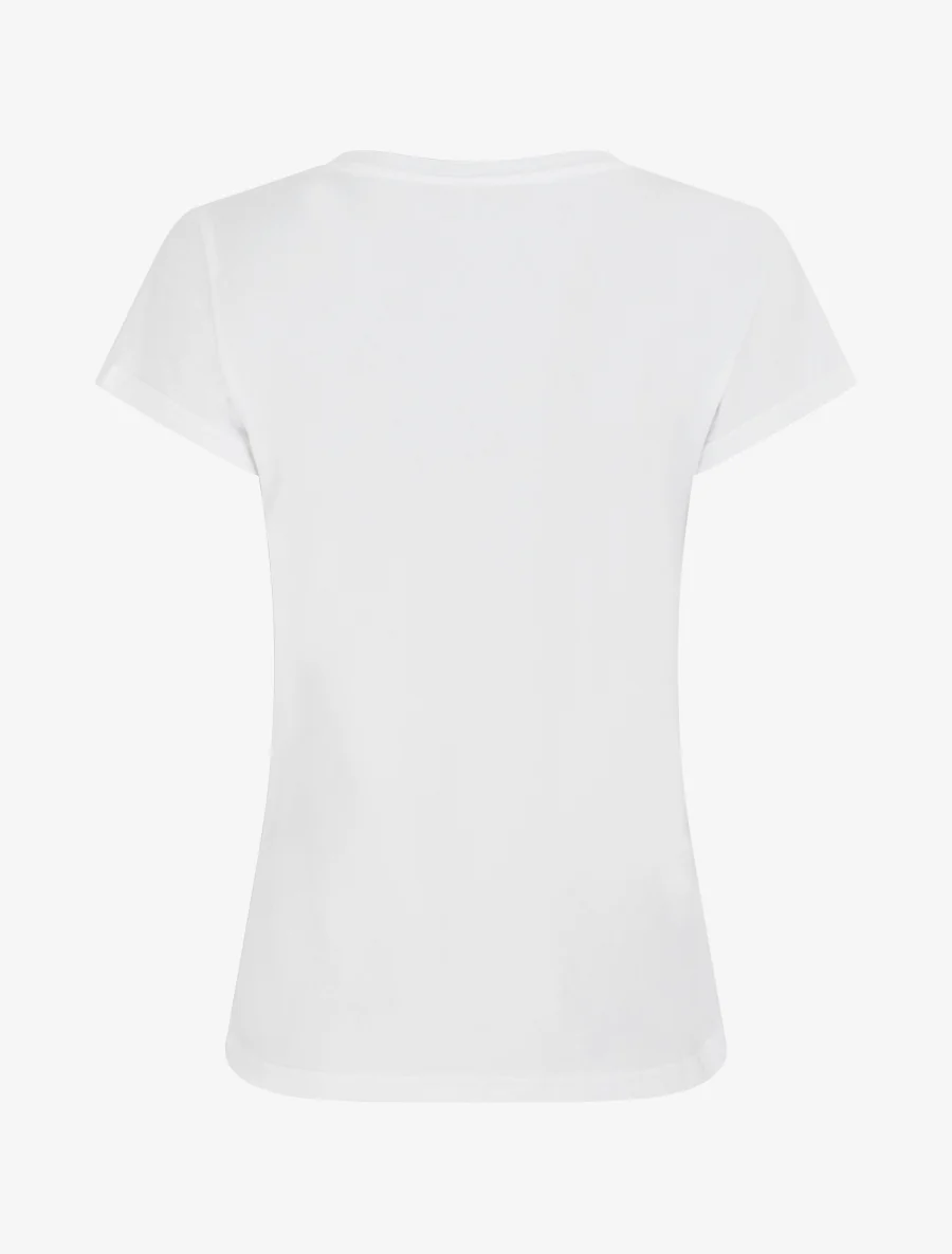 T-shirt bedrukt met gestrikte strass-steentjes - Wit - Image 2