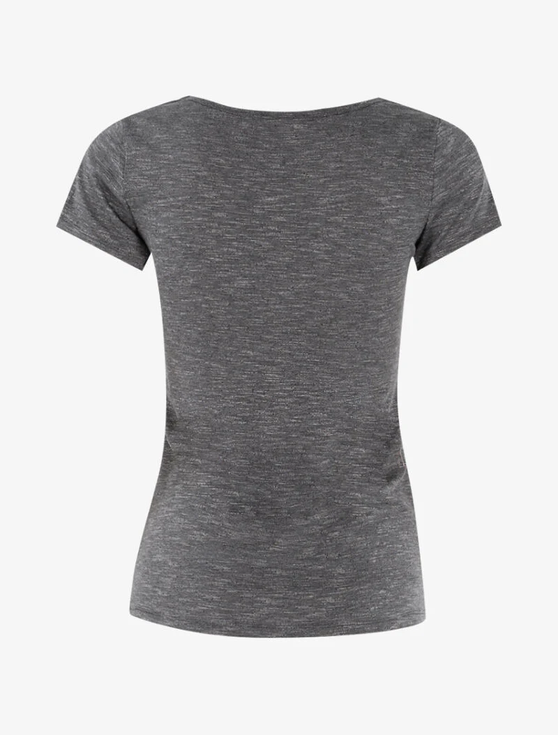 Gemêleerd T-shirt met kettingdetails - donkergrijs - Image 2