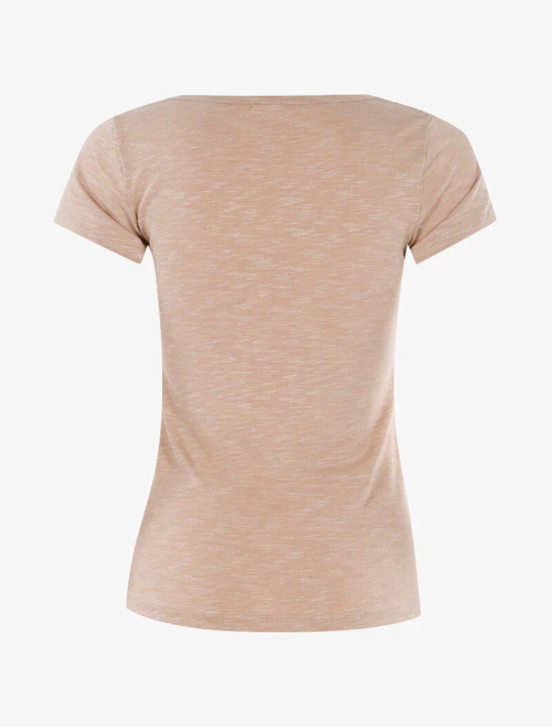 GemĂȘleerd T-shirt met kettingdetails - beige - Image 2