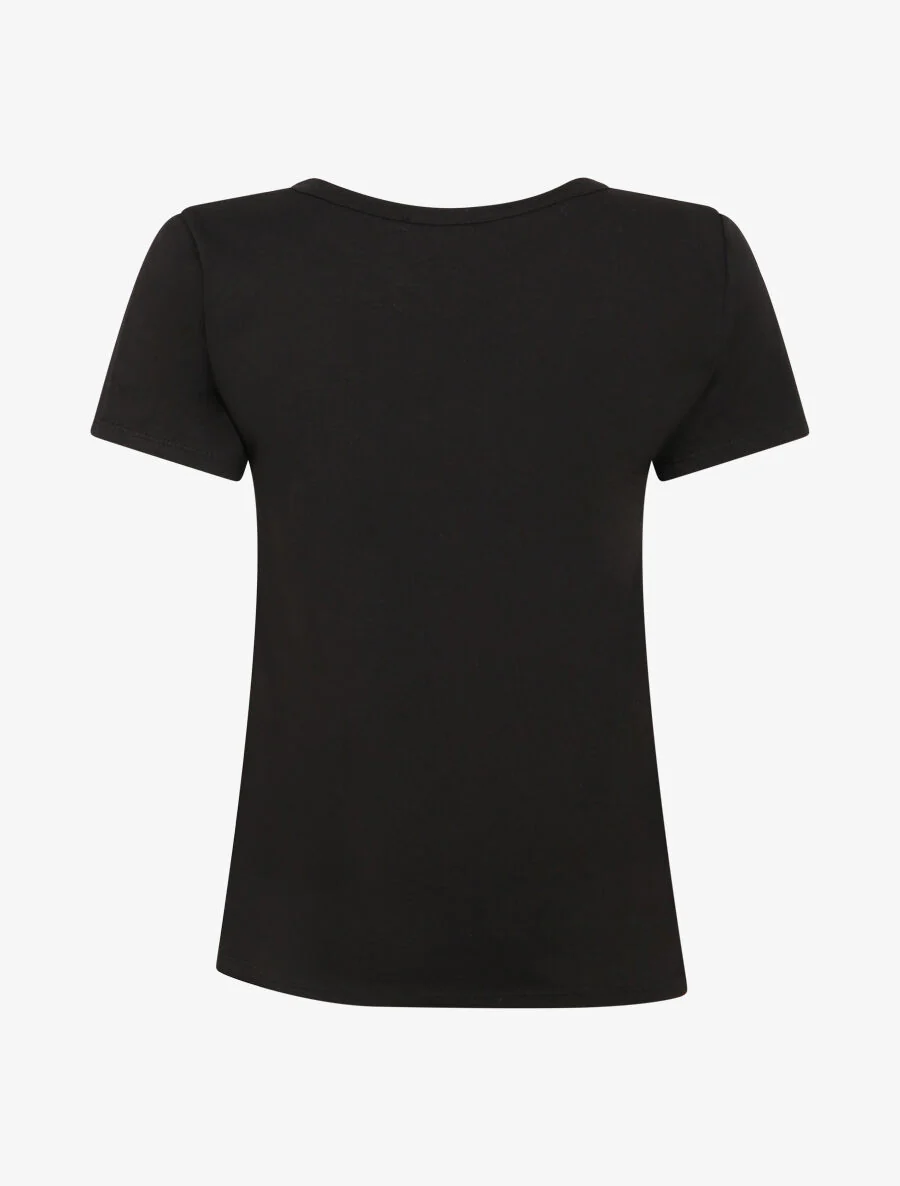 T-shirt met bloemenboekmotief - Zwart - Image 2