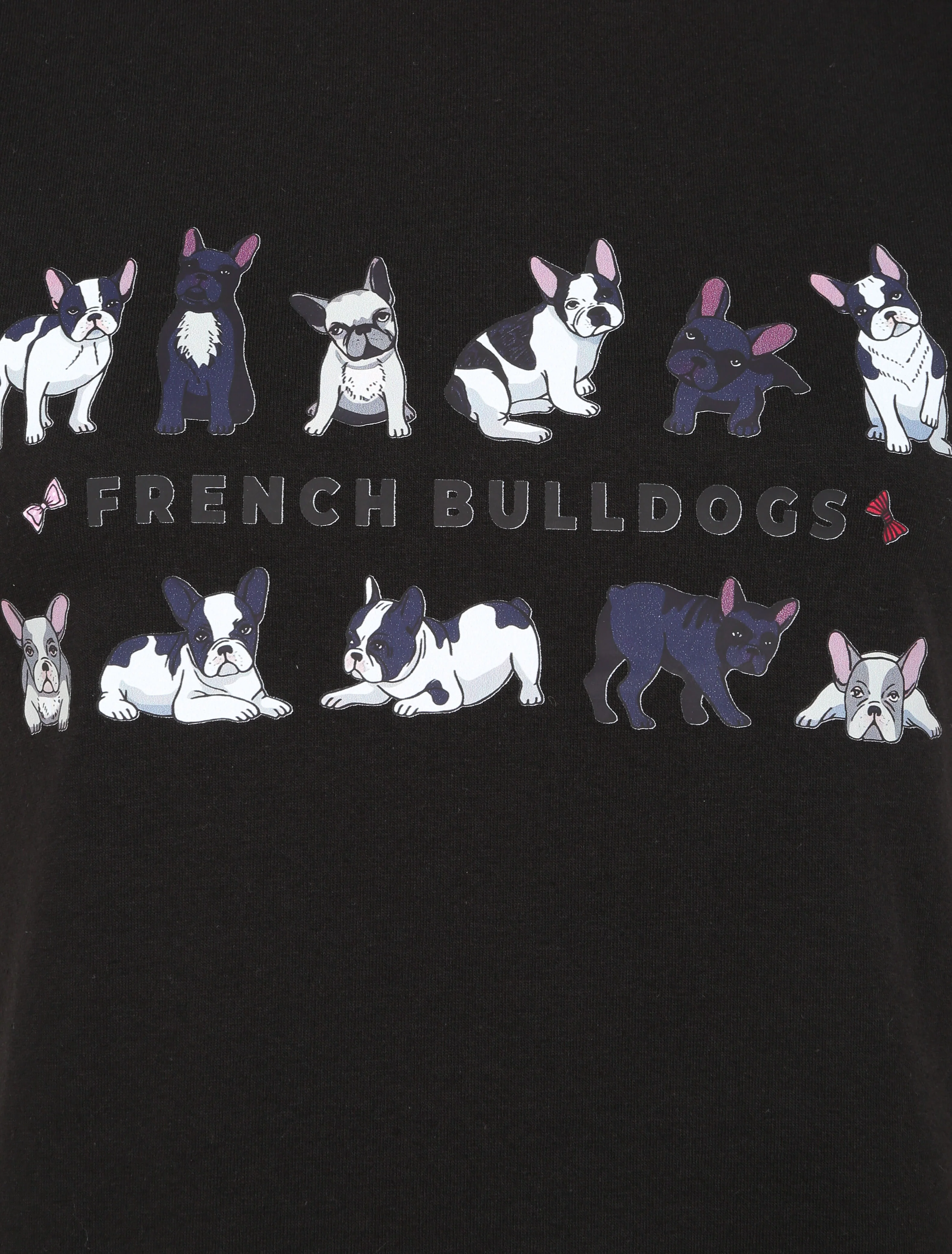 T-shirt met bulldogmotief - Zwart - Image 3