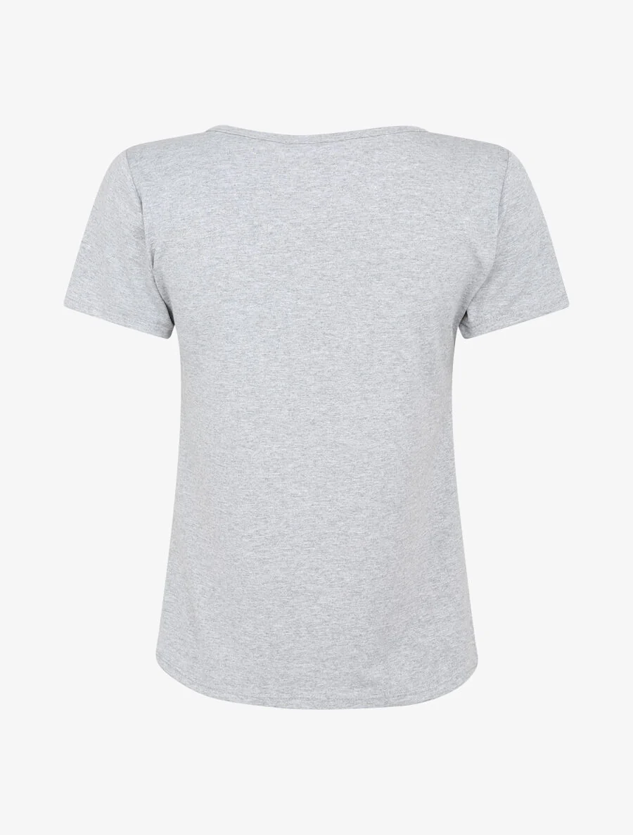 T-shirt met hartmotief en dierprint - Grijs - Image 2