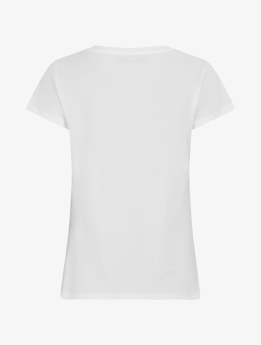 T-shirt met kattenmotief en strassparaplu. - Wit - Image 2