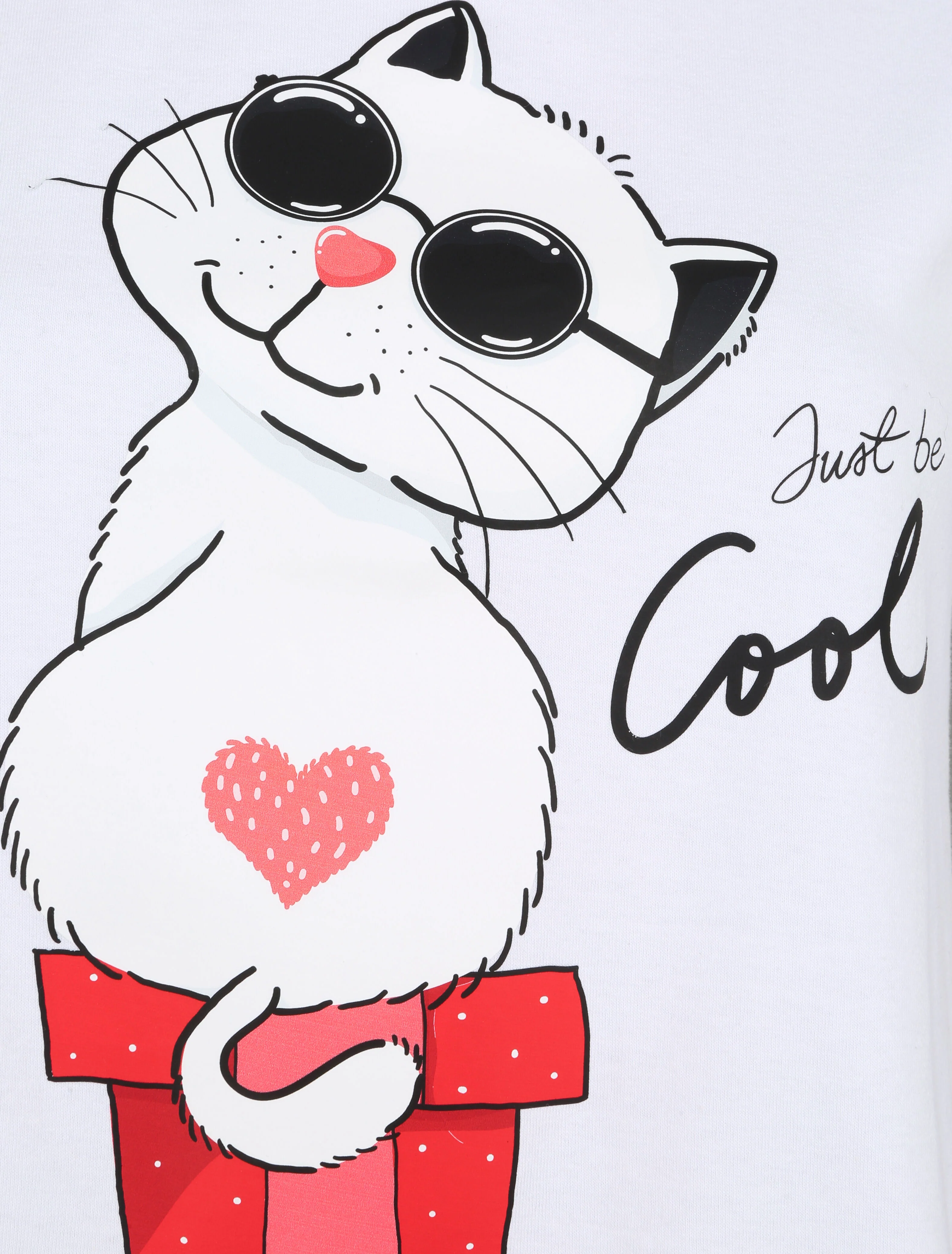 T-shirt met kattenmotief - Wit - Image 3