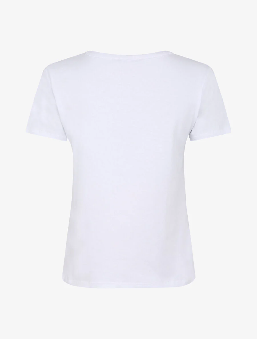 T-shirt met schelpenmotief en strass - Wit - Image 2