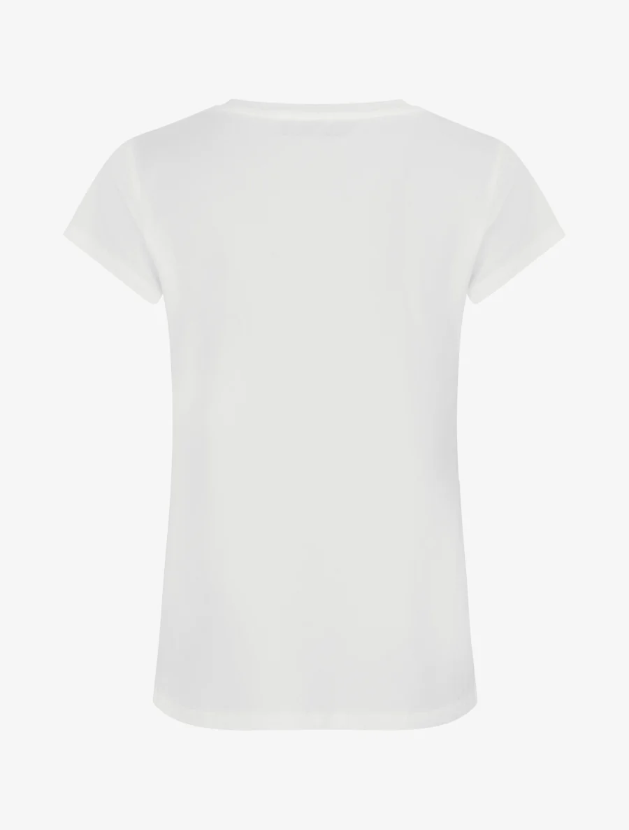 T-shirt met strass en parapluimotief - Wit - Image 2