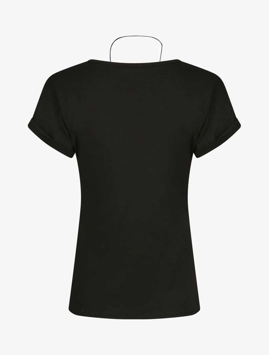 Slim fit T-shirt met korte mouwen - Zwart - Image 2