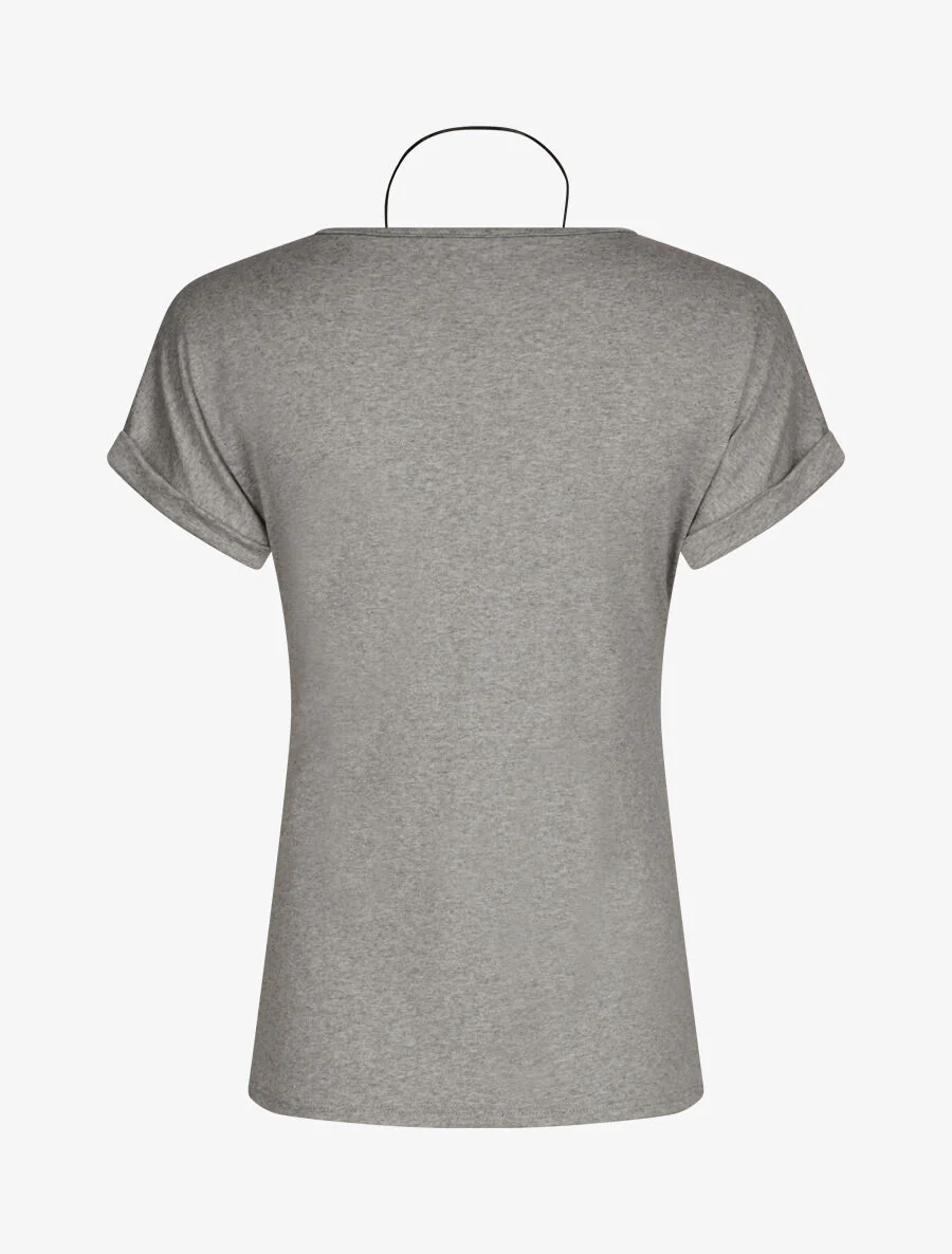 Slim fit T-shirt met korte mouwen - Gemêleerd grijs - Image 2