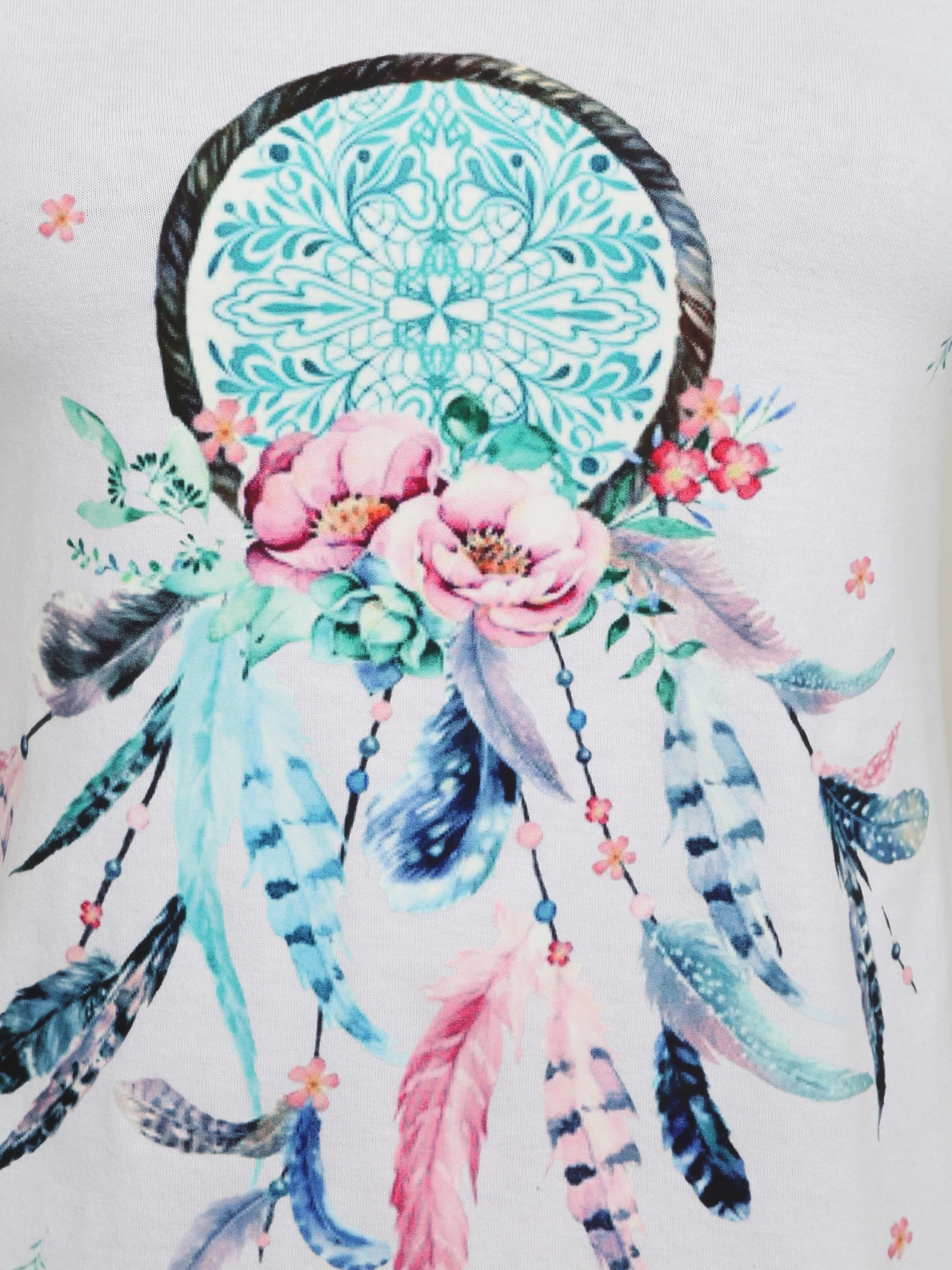 Slim fit T-shirt met dreamcatcher flockprint - Wit - Image 3